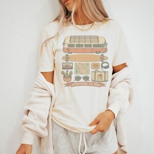 California Road Trip Retro Van Collage Graphic Tee